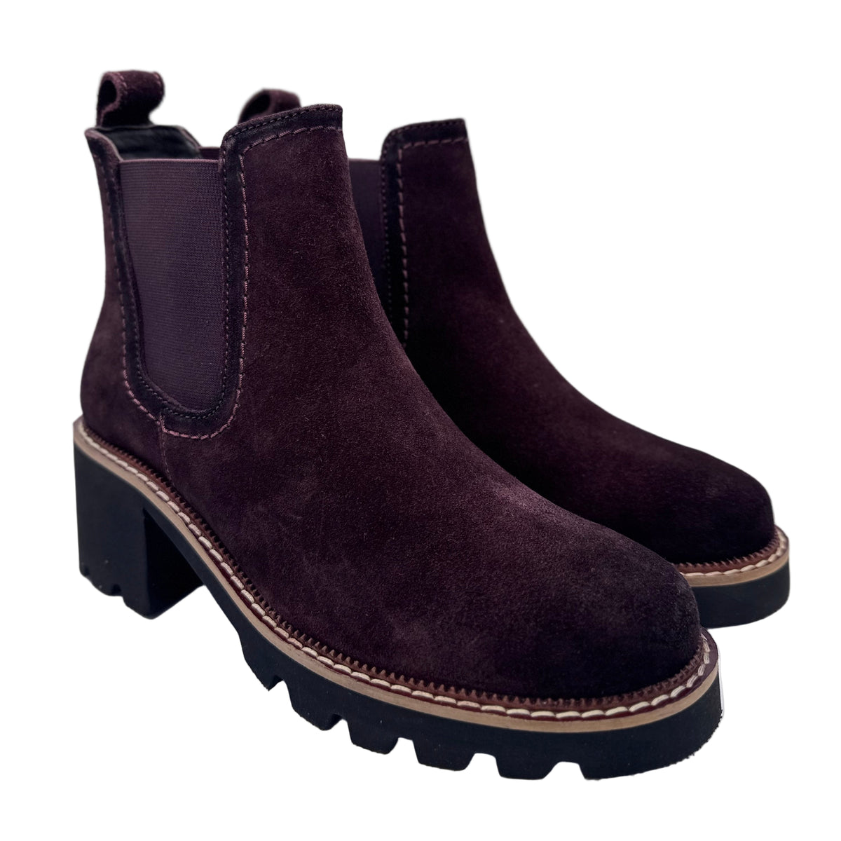 CHUNKY CHELSEA BOOTS AUBERGINE