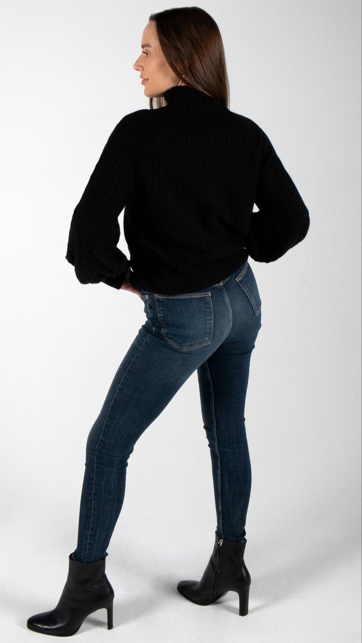 'MIA' HIGH WAIST SKINNY JEANS | DARK VINTAGE BLUE